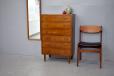 Chest of 6 drawers in nut wood made by Danish cabinetmaker 