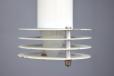 Midcentury Danish design pendant light in white with black cord