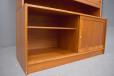 vintage teak 2 piece wall unit produced 1970s by Danish cabinetmaker