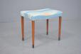 Danish Cabinetmaker made footstool with teak legs and brass feet for sale