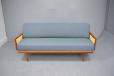 Model 452 teak framed sofa with 3 cane panel back made by France & Daverkosen