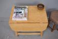 1960s Design drop leaf side table in light oak for sale 