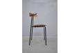 Smoked oak and black powdercoated framed side chair by Hans Wegner model CH88T