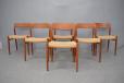 6 vintage model 75 dining chairs in teak designed 1954 by Niels Moller for sale