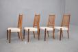 1960s design set of 4 dining chairs in teak with boucle upholstery produced by mogens kold