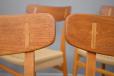 RARE set of 8 model CH23 dining chairs in beech and teak designed 1950 by Hans J Wegner