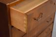 vintage Danish design chest of 6 drawers in nut wood produced in the 1980s