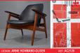 RARE Arne Hovmand Olsen armchair in teak and vinyl - view 1