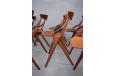 Set of 10 Model 71 dining chairs in teak with vinyl wrapped handles designed 1959 by Arne Hovmand Olsen for sale