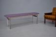 Vintage rosewood and steel bench with nEW Kvadrat upholstery