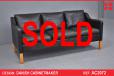 Vintage Danish design 3 seat sofa - black leather upholstered - view 1