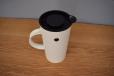 Vintage stelton french press in white plastic with black stainless steel accents 