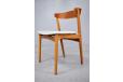 1960s design oak frame dining chair with curved backrest made in Denmark