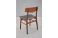 Vintage teak frame dining chair with black vinyl upholstery - view 7