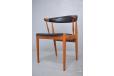 Set of 8 vintage teak dining chairs with black vinyl upholstery model BA113