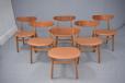 Hans Wegner design vintage oak and teak dining chairs model CH30