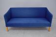 Vintage 1960s design 3 seater sofa in blue wool by Ejner Larsen