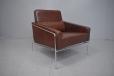 Arne Jacobsen chairs in brown leather with POUL KJAERHOLM