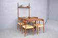 Rare drop-leaf dining table in teak for the ROYAL system by Poul Cadoviusfeaturing 1 shelf