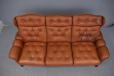 1970s vintage leather 3 seat sofa produced by Aalborg Polstermobelfabrik for sale