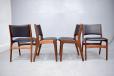 Erik Buch design vintage burma teak frame dining chairs with new upholstery for sale