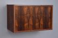 Prebend Sorensen design sliding door base cabinet in vintage rosewood 