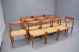 Bramin Model 473 extending dining table and 8 x dining chairs designed by Henry W Klein