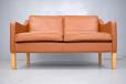 Mogens Hasnen production 2 seater MH195 sofa in ox leather upholstery for sale