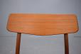 Vintage teak frame dining chair with blue woven upholstery - view 6