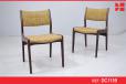 Vintage rosewood frame dining chair with woven upholstery seat - view 1