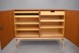 Vintage C M Madsen 1965  production teak cabinet with brass pull handles and adjustable shelves for sale