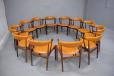 Set of 12 vintage rosewood dining chairs with mustard yellow vinyl upholstery model BA113