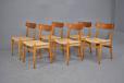 RARE set of 6 model CH23 dining chairs in beech and teak designed 1950 by Hans J Wegner