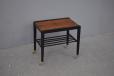 midcentury side table with brazilian rosewood top and black laquered frame