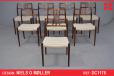 Set of 8 Niels Moller model 79 Dining chairs in rosewood | Exclusive woven seats - view 1