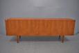 Teak sideboard with signature 3 rosewood dics inset on the corner - Henry W Klein design