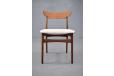 1960s teak frame dining chair with new cream boucle upholstery