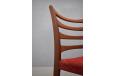 midcentury danish design dining chair wiht original red upholstery