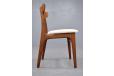 vintage danish design dining chair in new cream upholstery for sale