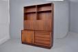 1960s rosewood wall unit with front opening cabinet