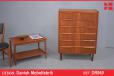 Vintage teak 6 drawer storage chest with lip handles  - view 1