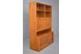 vintage teak wall unit with automatic light, produced in Denmark, 1970s