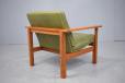 Ole Gjerlov and Torben Lind design Moduline armchair in vintage teak with green vinyl upholstery for sale