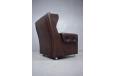 1970s Danish design brown leather upholstery produced by danish cabinetmaker