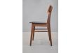 Vintage teak frame dining chair with black vinyl upholstery - view 6