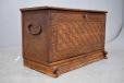 Antique oak chest with locking drop front - view 2