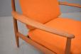 Grete Jalk Design model 128 armchair in orange 100% wool upholstery