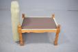 Light oak footstool with pale green upholstery - view 10