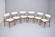 Vintage Tarm Stolefabrik Mobler dining chairs in teak with new cream boucle upholstery