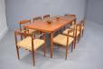 Vintage teak dining suite with rosewood corner details designed 1965 by Henry W Klein for Bramin Mobler